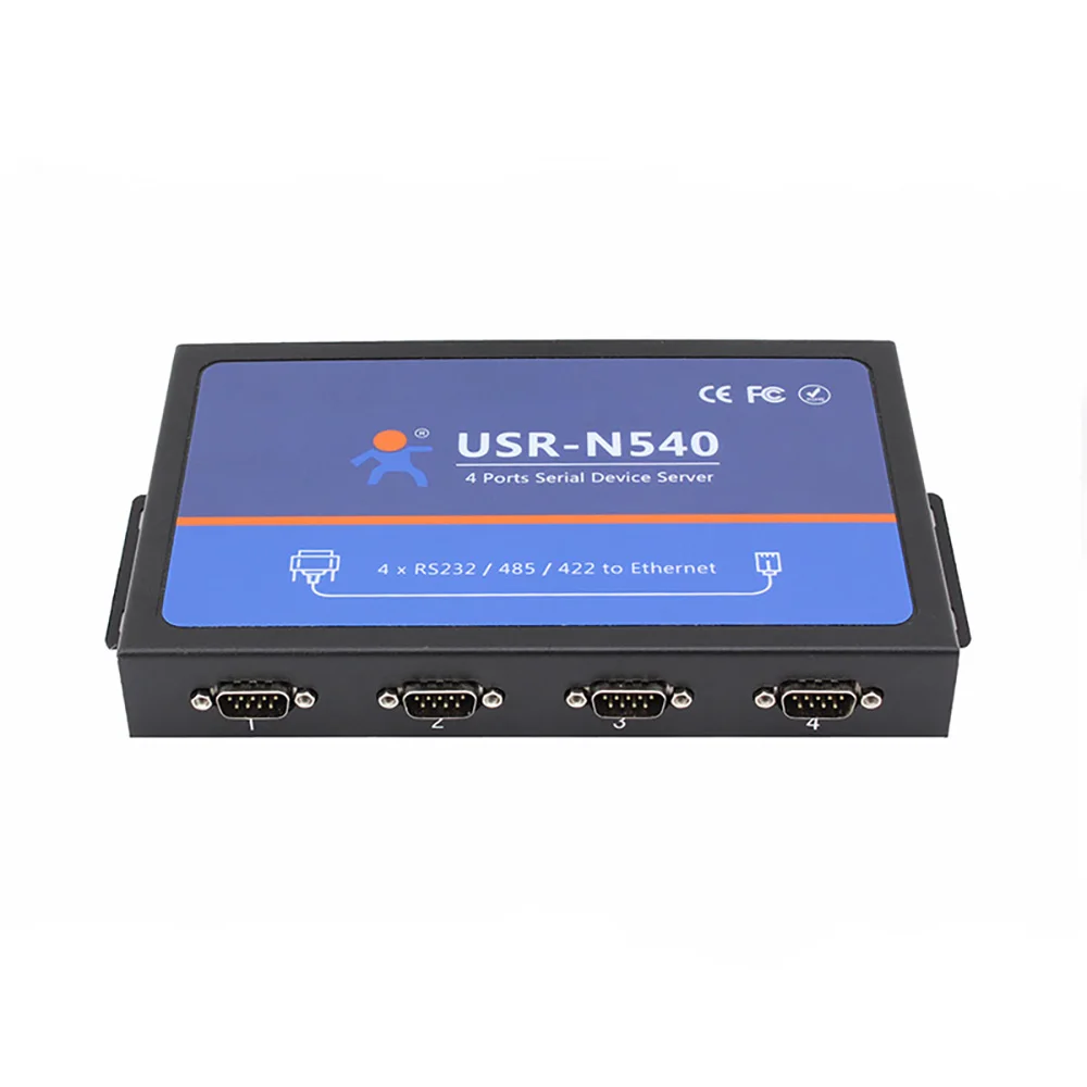 4 Ports Serial to Ethernet Network Converter RS232 RS485 RJ45 RS422 IP Lan Server Module Support Modbus RTU To TCP USR-N540 |