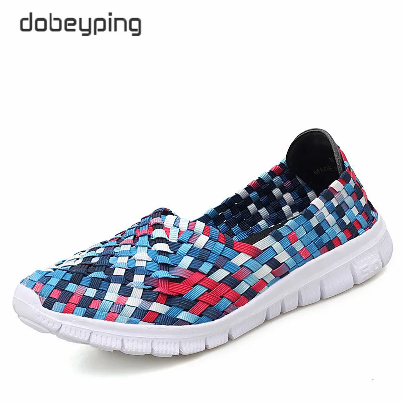 

Summer Women Shoes Breathable Woman Mesh Sneakers Female Ballet Flats Women's Slip On Loafers Multi Colored Woven Footwear 2019