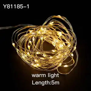 Светодиодные гирлянды 5 м 10 м, аккумуляторные гирлянды, медный провод, светодиодные фонари, украшение, сказочные огни для Праздничная Гирлянда для дня рождения, свадьбы