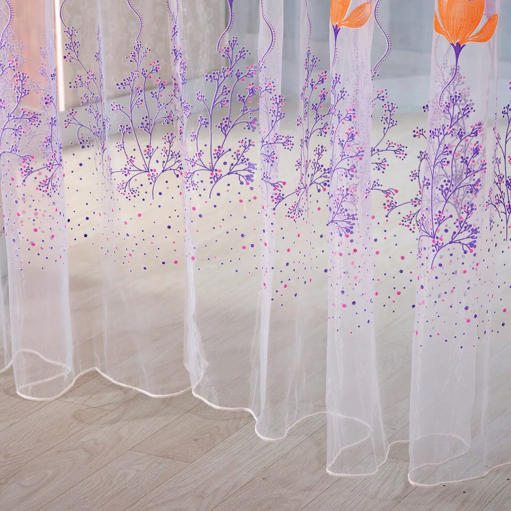 Ouneed Лотос отвесный занавес тюль обработка окна вуаль драпировка Valance 1 панель