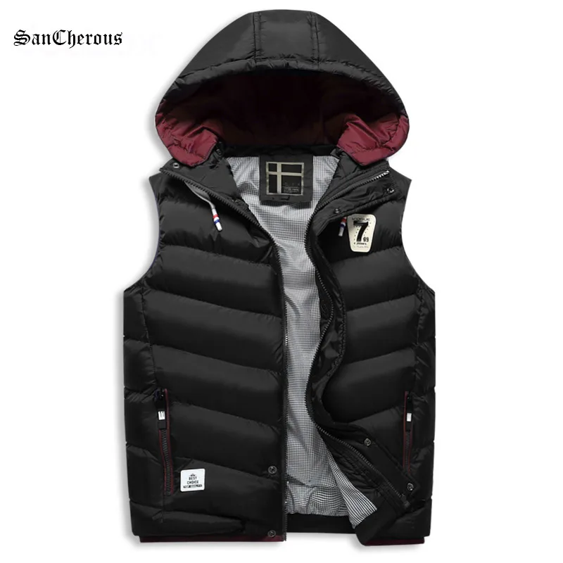 Новинка 2017 года осень зима модные Повседневное Для мужчин с капюшоном съемный