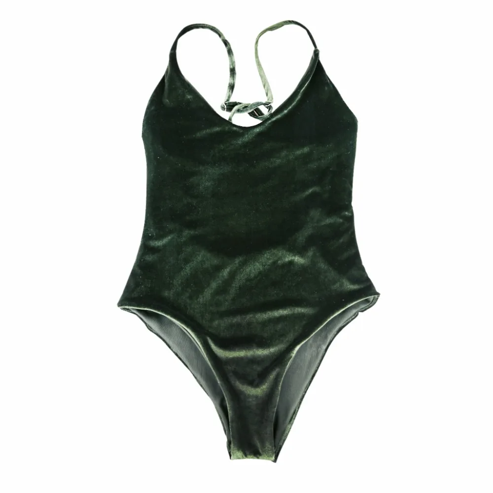 Цельный купальник 2018 бархатный женский сексуальный купальный костюм Монокини
