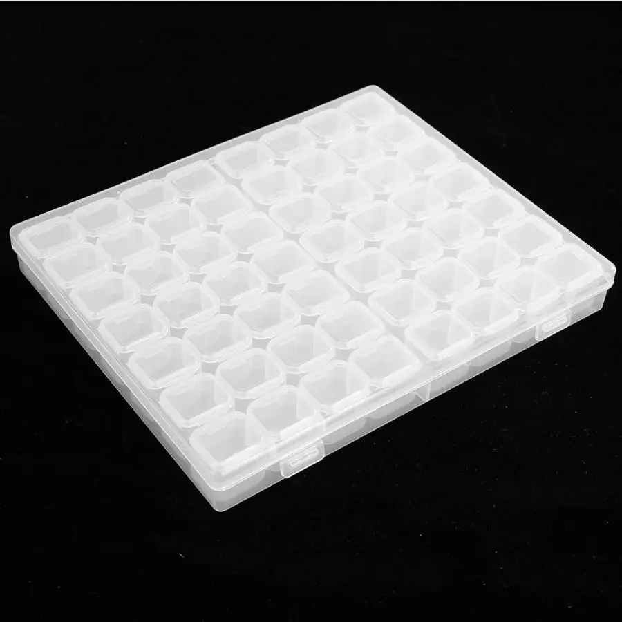 white 1pcs 56 слотов для украшения ногтей коробка для хранения мелких предметов серьги бусины аксессуары для ювелирных изделий чехол для хранения органайзер Инструменты для вышивки картин со стразами - Цвет: white 1pcs