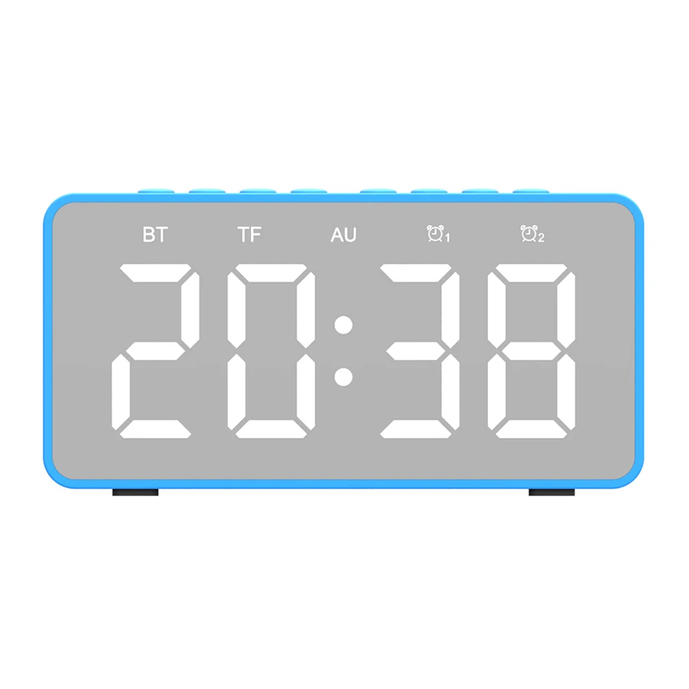 BT506 Wireless LED Display Mini Mirror Screen Alarm Clock Bluetooth Speaker Gift hot