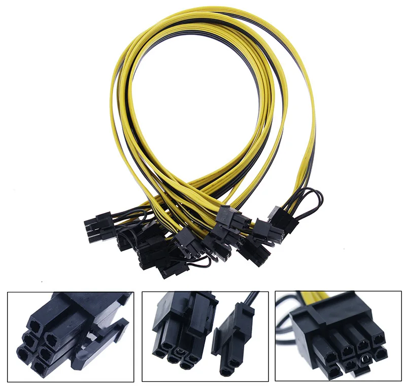 Горячая продажа ETH ZEC 12V GPU/PSU адаптер питания для майнинга Breakout Board 18AWG PCI E 6Pin до 6 + 2Pin