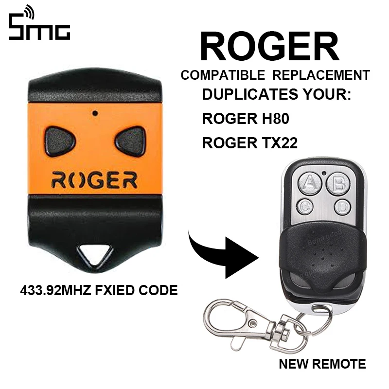 ROGER H80 E80 TX22 устройство для открывания Гаражных дверей пульт дистанционного