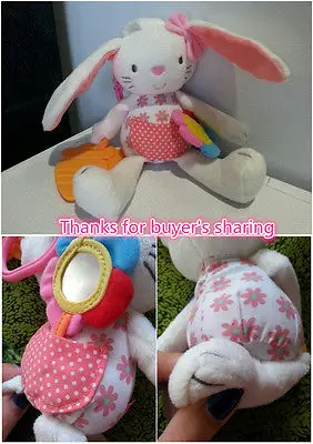 Новинка детская игрушка мягкий плюшевый кролик кольцо-погремушка колокольчик