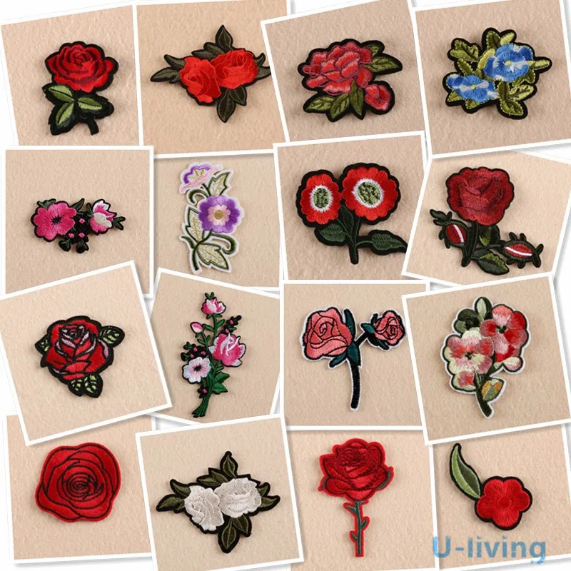 1 шт. нашивка цветы для одежды аппликация с вышивкой из утюга милая эмблема на