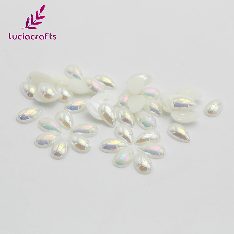 Lucia Craft 6*10 мм имитация жемчуга из АБС пластика бусины в форме капли плоский жемчуг