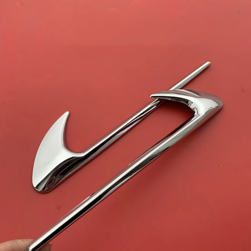 chrome silver Vent Fender отделка эмблемы лезвие логотип V8 BITURBO 4matic+ для Mercedes Benz AMG V8 C200 C300 E300 E400 W213 стайлинга автомобилей сбоку Стикеры - Цвет: chrome silver
