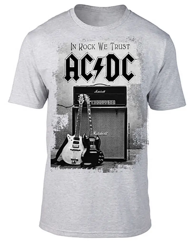 AC/DC 'In Rock We Trust'(серый) Футболка-Новинка и официальный