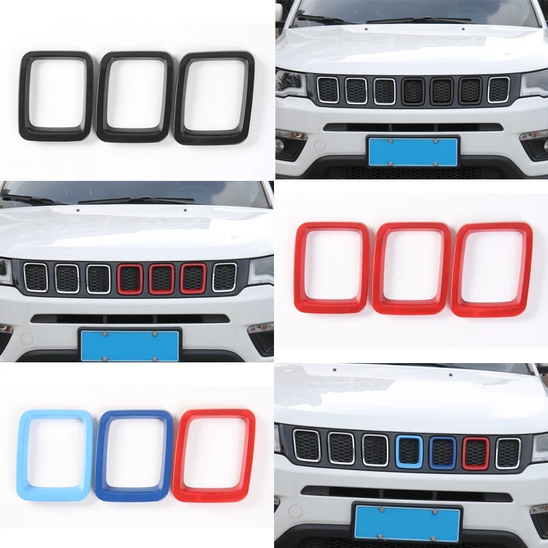 Шт. 3 шт. ABS Хромированная передняя Решетка Вентиляционная отделка кольцо Крышка