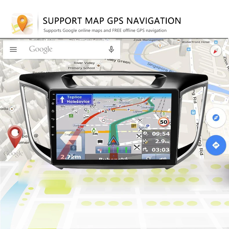Android 8.1 car dvd gps player For Hyundai Creta ix25 with car radio and navigation playback multimedia video stereo IPS HD