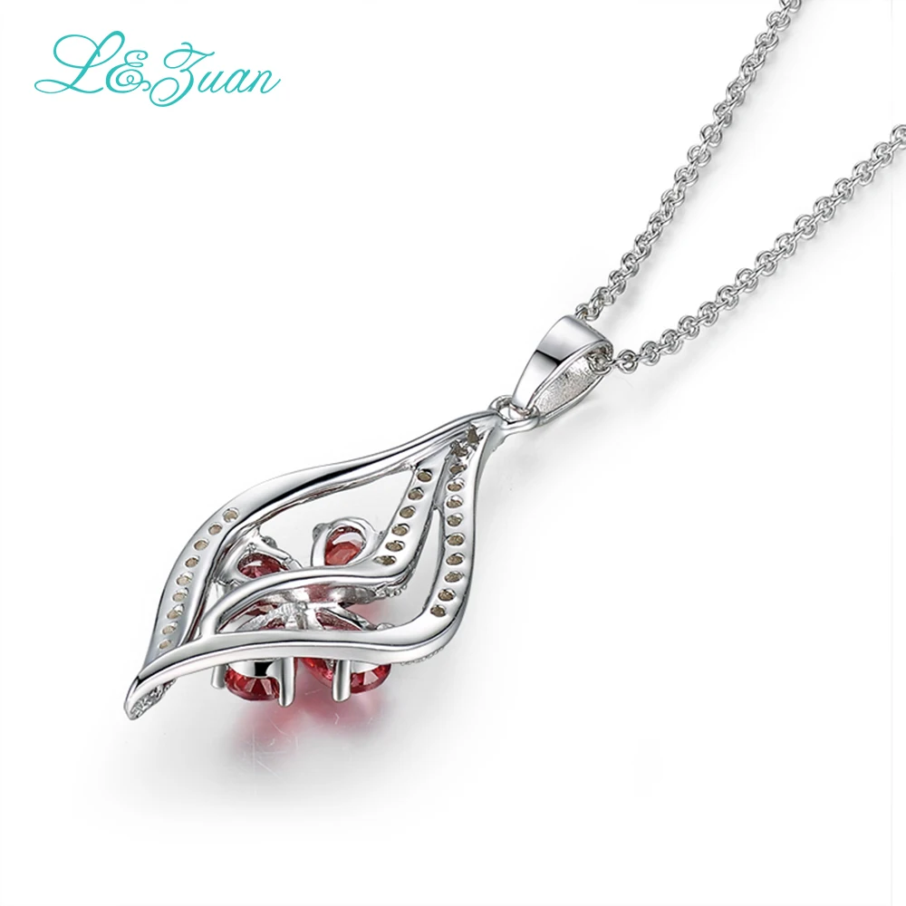 Женское Ожерелье L & zuan красное ожерелье из серебра 925 пробы с 4 натуральными