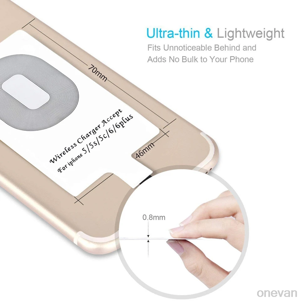 ONEVAN Qi Беспроводное зарядное устройство приемник с ресивером Pad катушка для iPhone 6 6S