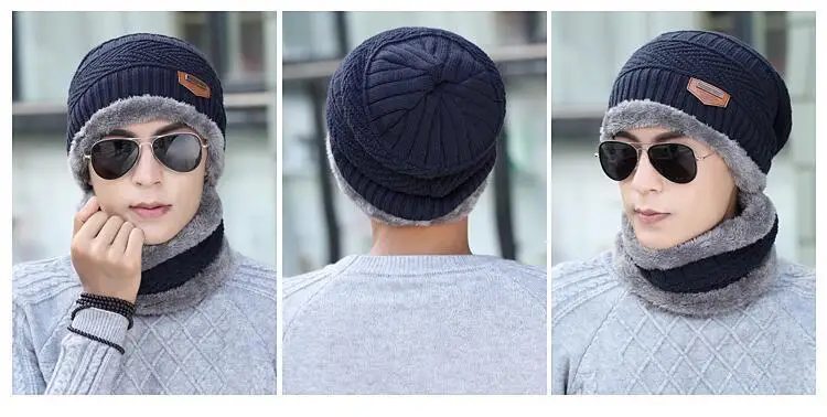 BINGYUANHAOXUAN зимняя шапочка-шарф Skullies шапка Череп теплая мешковатая маска Gorros Зимние головные уборы для мужчин и женщин вязаная шапка