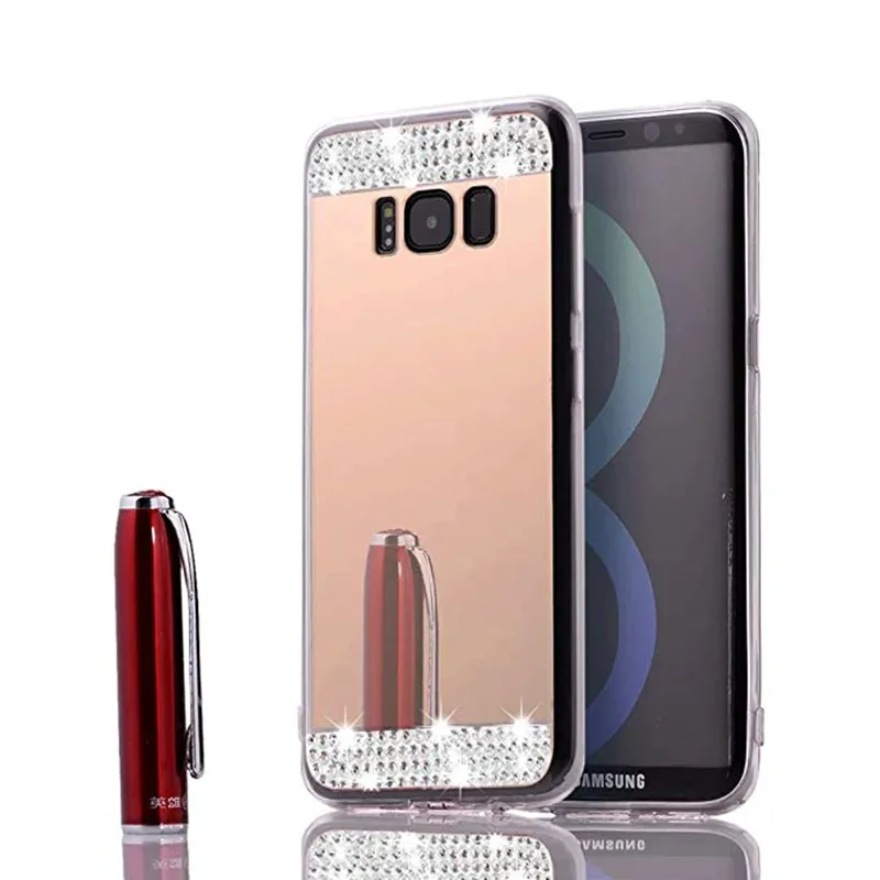 Кристальный зеркальный чехол для Samsung Galaxy J4 J6 J8 A6 A8 PLUS 2018 кольцевой держатель