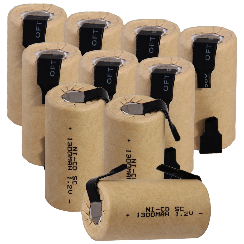 10 шт. аккумулятор SC 1300 mah 1 2 V NICD SUBC батареи быстрая доставка в Россию Испании