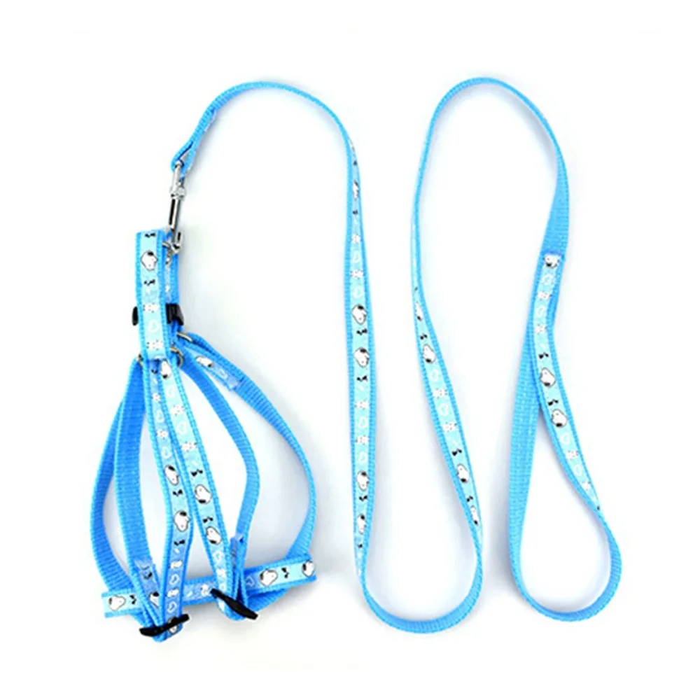 Горячая безопасность лапа печать маленькая собака жгут и поводок мягкий нейлон