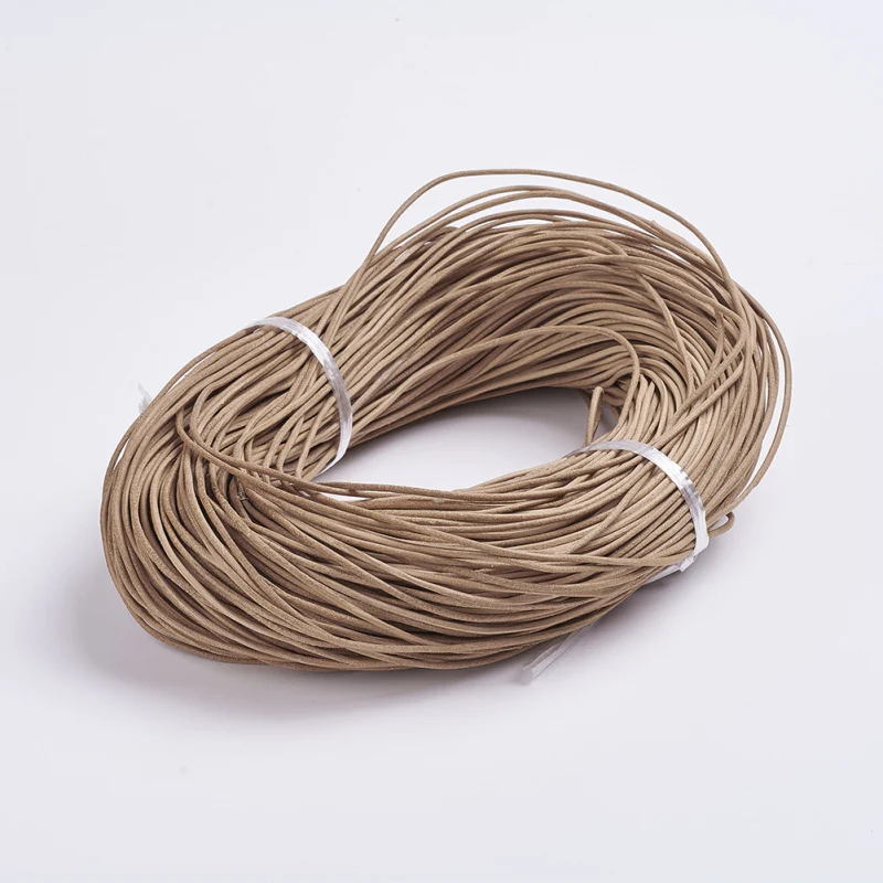 Natural Cowhide Leather Cord Leather Jewelry Cord Rope for Jewelry Making DIY Bracelet Necklace 100m/bundle 1mm 1.5mm 2mm