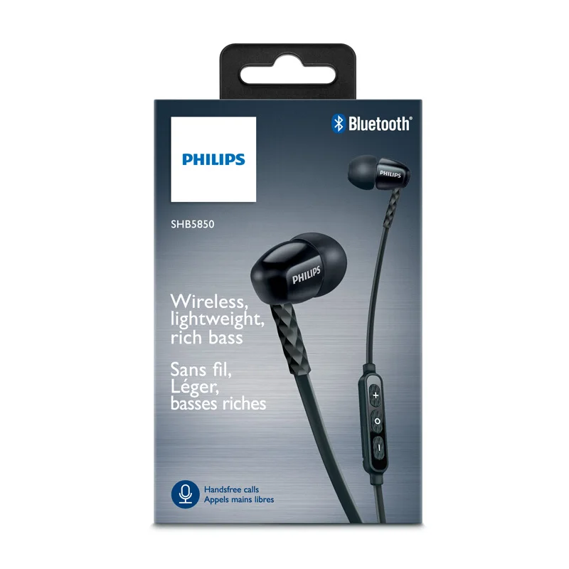 100% Оригинальные спортивные наушники Philips Bluetooth SHB5850 с функцией NFC литиевая батарея