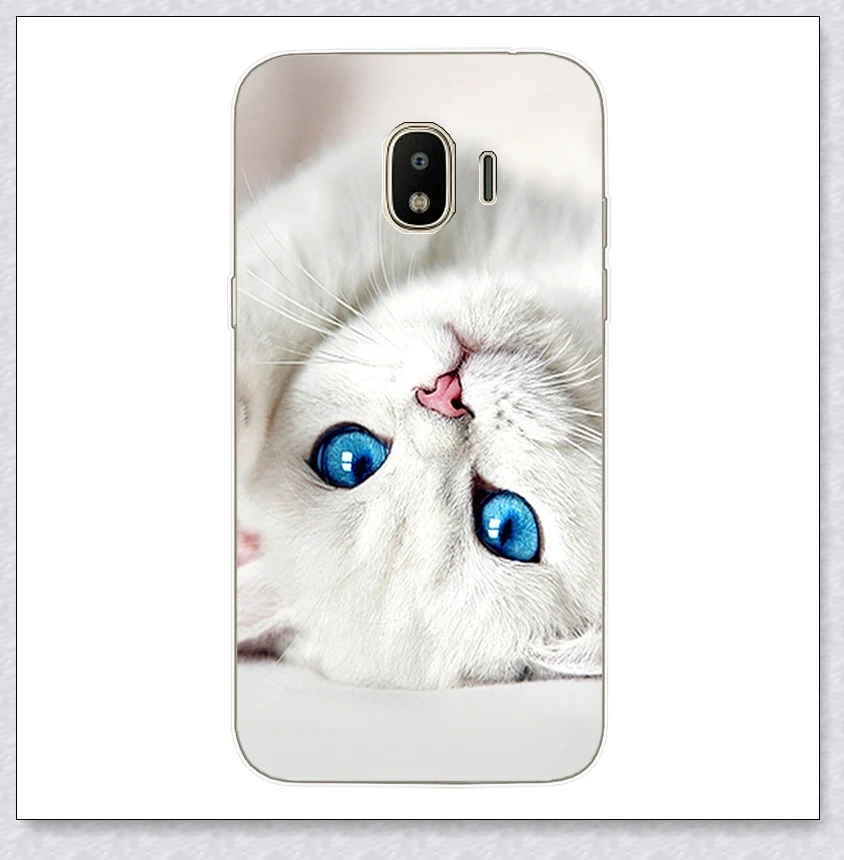 white cat Силиконовый чехол для samsung Galaxy J2 J2 pro J250F милый мягкий чехол с принтом для samsung J 2 Pro J250F Чехлы бамперы - Цвет: white cat