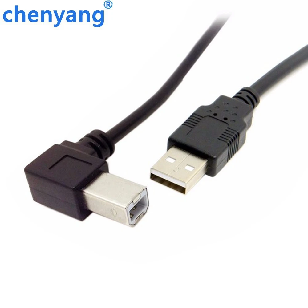 Кабель USB 2 0 A папа B левый угол 90 градусов для принтера сканера жесткого диска 50