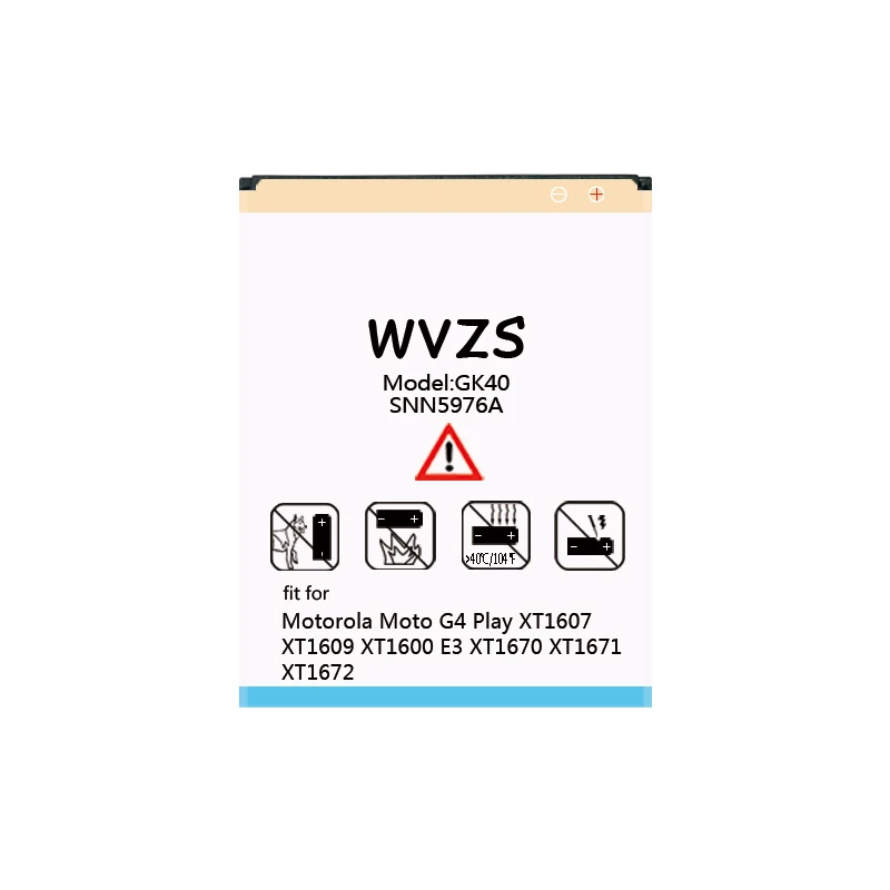 Wvzs 3700 мАч литий-полимерный аккумулятор Батарея MOT1609BAT SNN5976A GK40 для Motorola Moto G4 Play E4