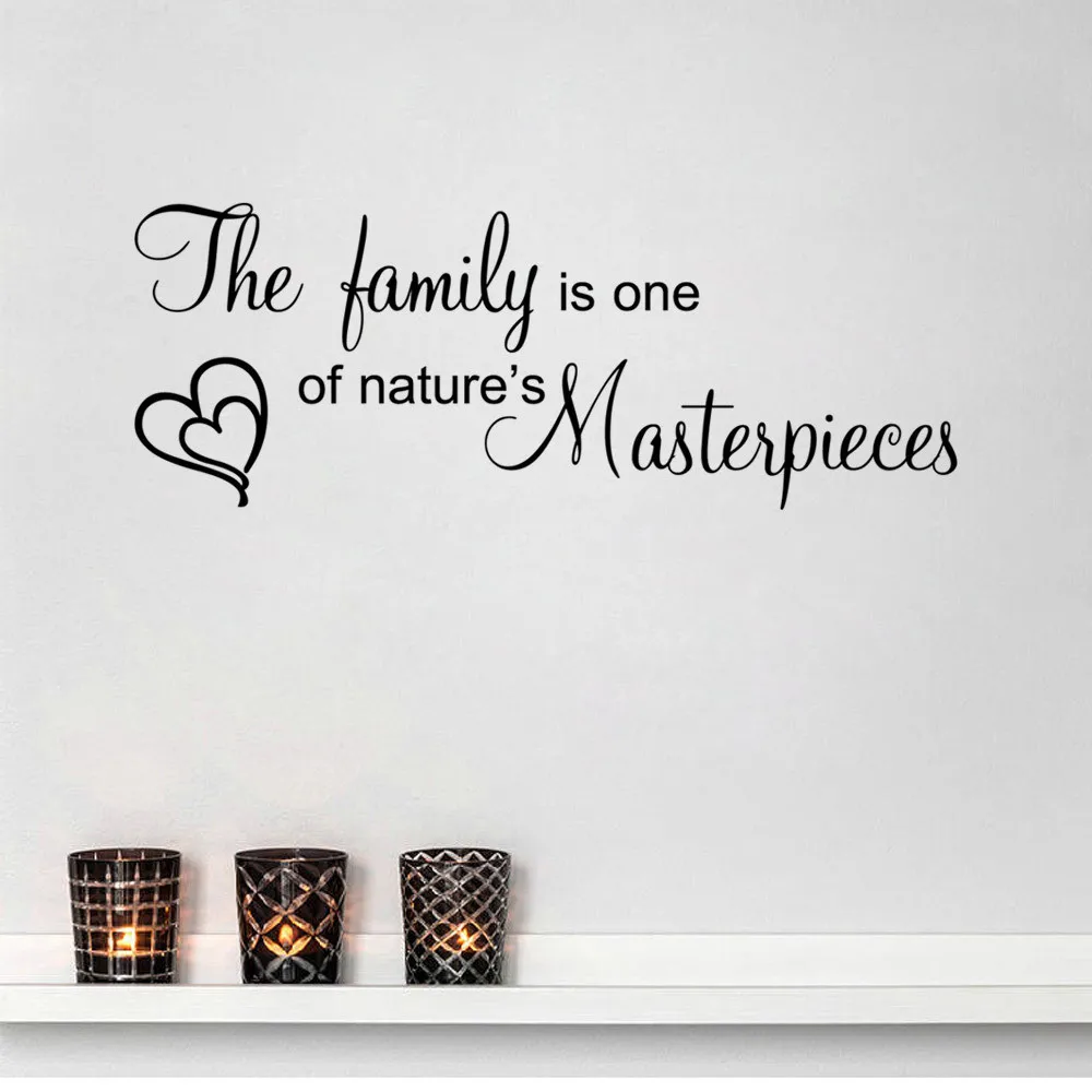 Семейная буквенная Цитата Настенная Наклейка деколь с персонажем настенная