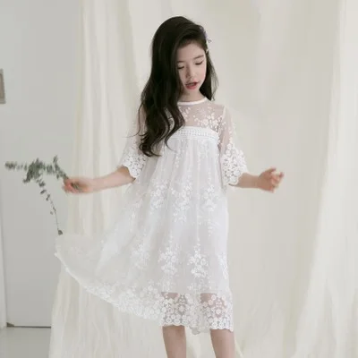 Платье для девочек черно-белое платье с длинными рукавами для маленьких девочек 4, 5, 6, 7, 8, 9, 10, 11, 12 лет, праздничное платье принцессы для сестер - Цвет: half sleeve