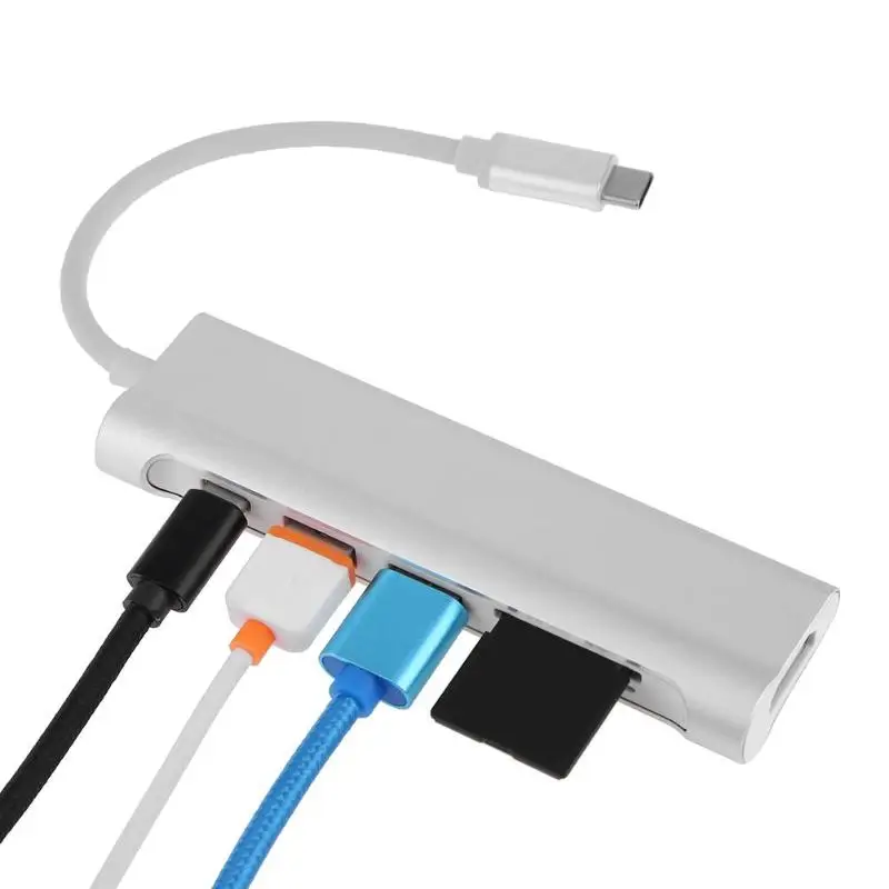 5 Гбит/с концентратор USB3.1 Type-C к HDMI для SD/TF кардридер зарядный порт USB 3 0 адаптер MacBook
