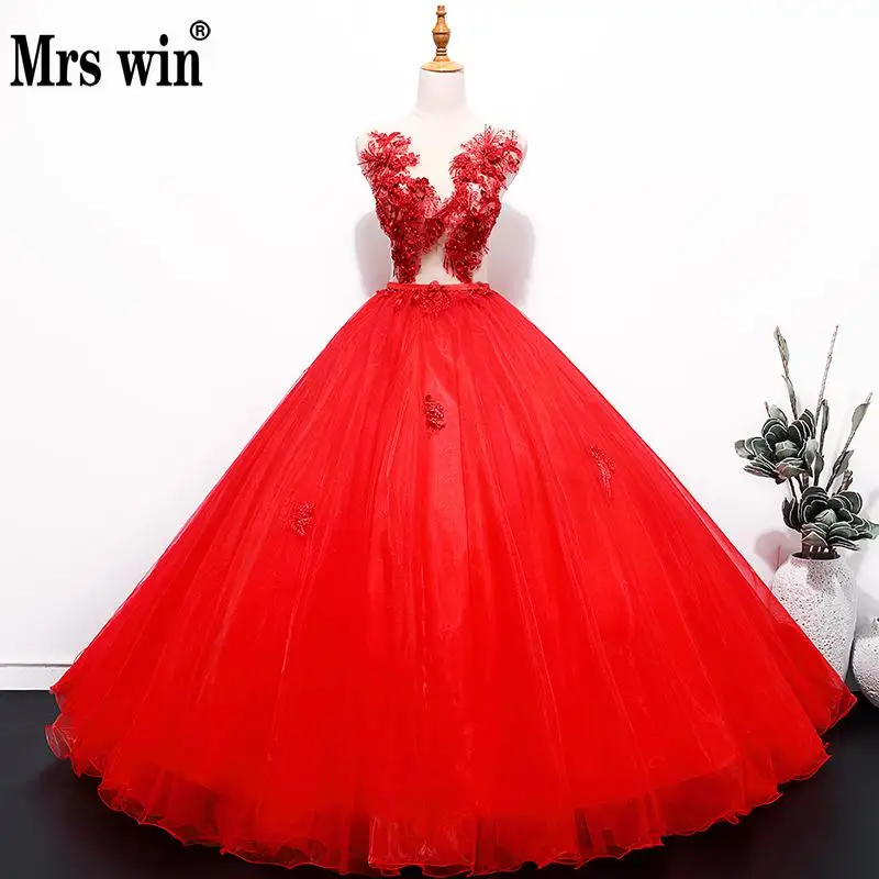 Женское бальное платье Mrs Win красное для выпускного вечера 15 дюймов 2018|Платья на