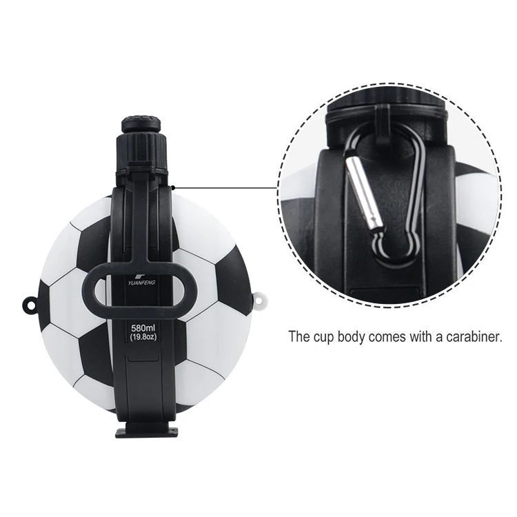 Креативный новый продукт 550 мл Силиконовый складной чайник для футбола фитнеса