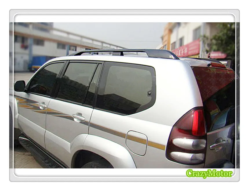Для Toyota Prado FJ120 / Lexus GX470 2003 2009 черный декоративный багажник на крышу рельсы
