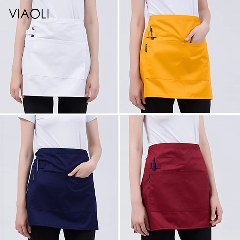 

Solid Color Aprons for Women Men Wholesale Kitchen Hotel Coffee Shop Bakery Chef Waiter Cleaning Cook Workwear Apron with Pocket