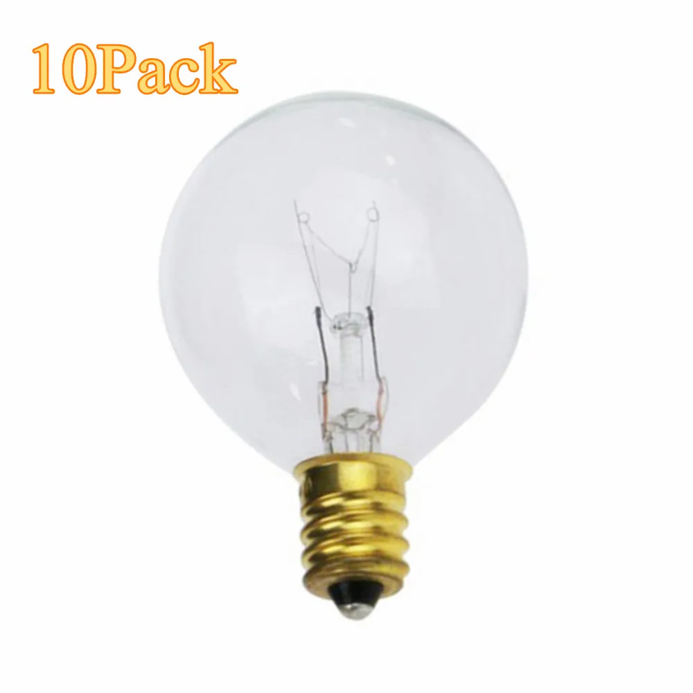 10X Clear Globe G40 Bulbs E12 Candelabra винтовая основа теплые стеклянные лампы для