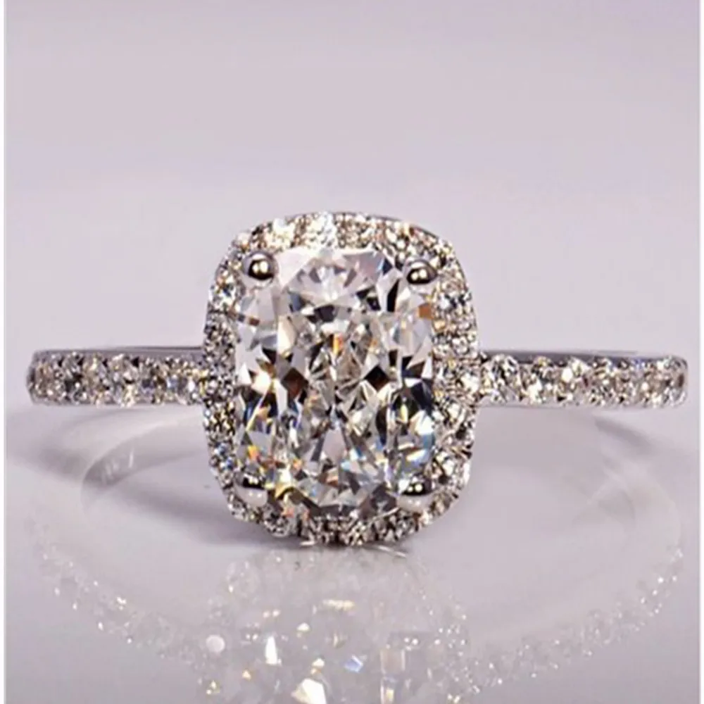 Fashion Rings Show Elegant Temperament Jewelry Womens Girls White Silver Filled Wedding Ring | Украшения и аксессуары