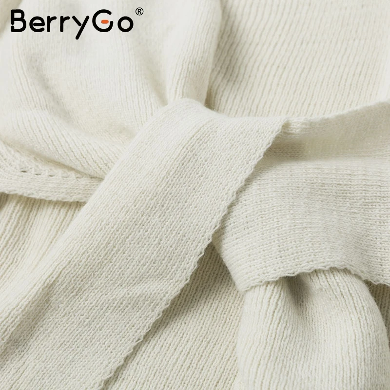 BerryGo Повседневный галстук-бабочка плюс размер женский свитер элегантный