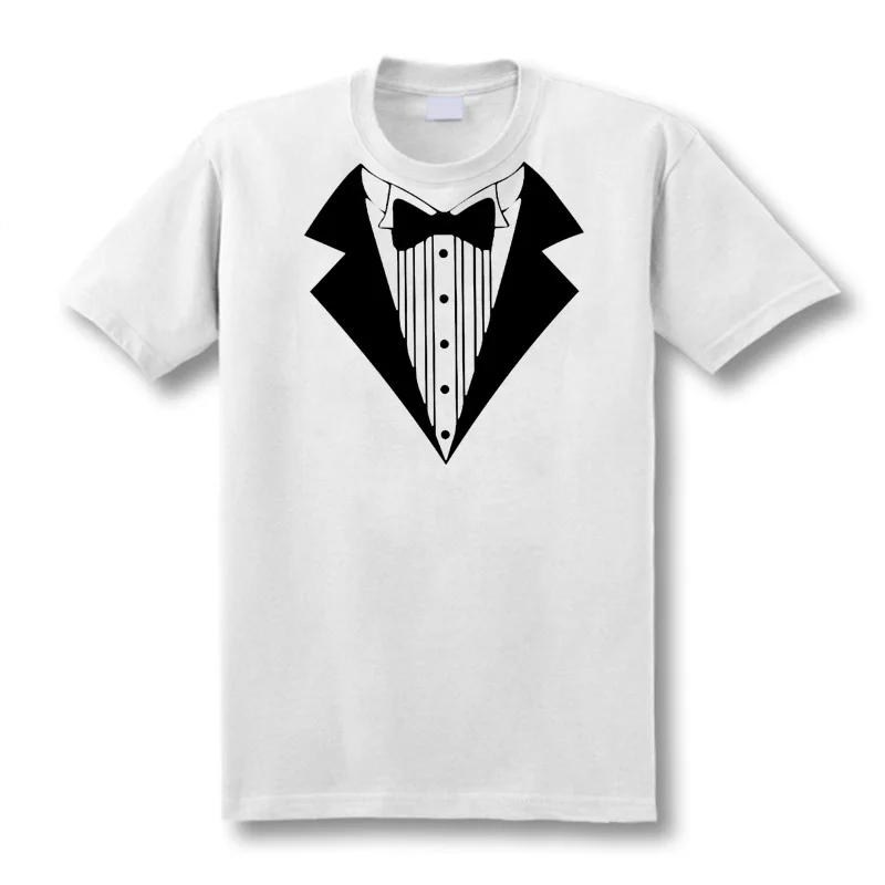 

New Novelty Men T Shirts Tuxedo Tees Retro Tie Funny Camisetas Men O-Neck Top tshirts Casual Fitness Mens Clothing Size XS-XXL