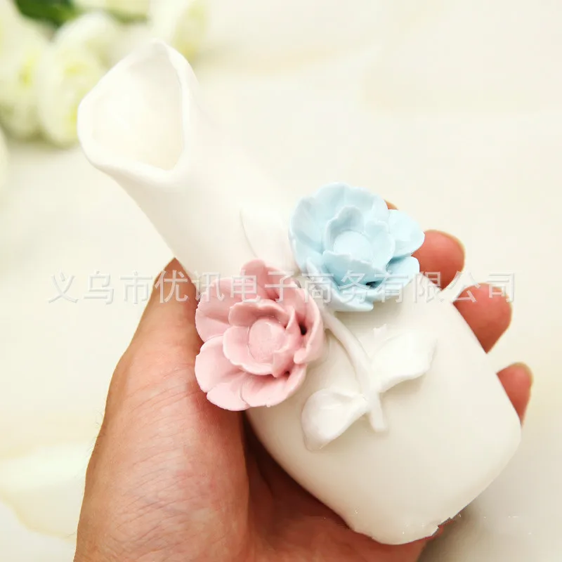 Керамическая ваза Jingdezhen домашний интерьер белая фарфоровая мини-ваза ручной