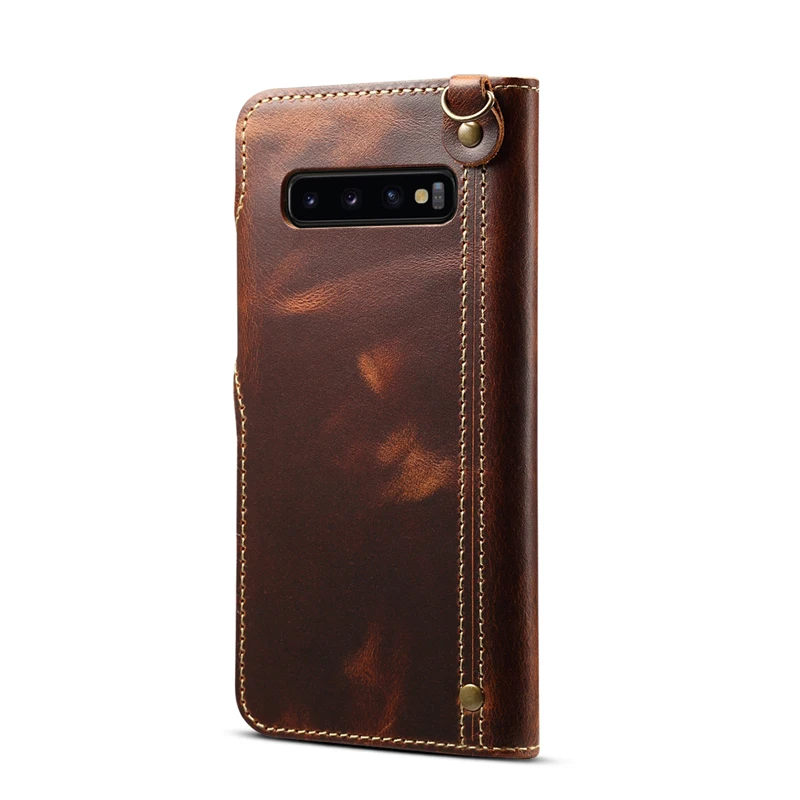 Для samsung S10 S10E чехол для телефона Ретро масло воск Воловья кожа ремешок флип бумажник карта чехол для samsung Galaxy S10 Plus