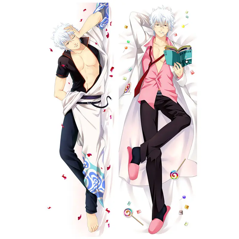 Аниме "гинтама" наволочка Sakata Gintoki Dakimakura Чехол для крутых мальчишек 3D двухсторонняя постельное белье облегающие жизнь тела подушку Чехол gt01a