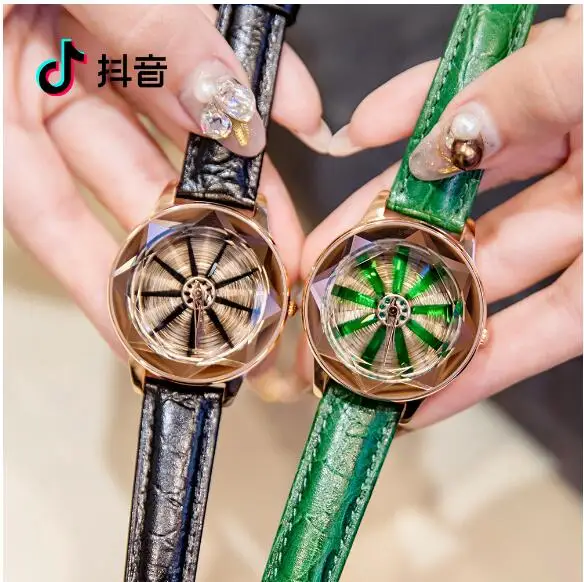 Роскошный бренд 3D вращающийся циферблат счастливая фотография часы натуральная