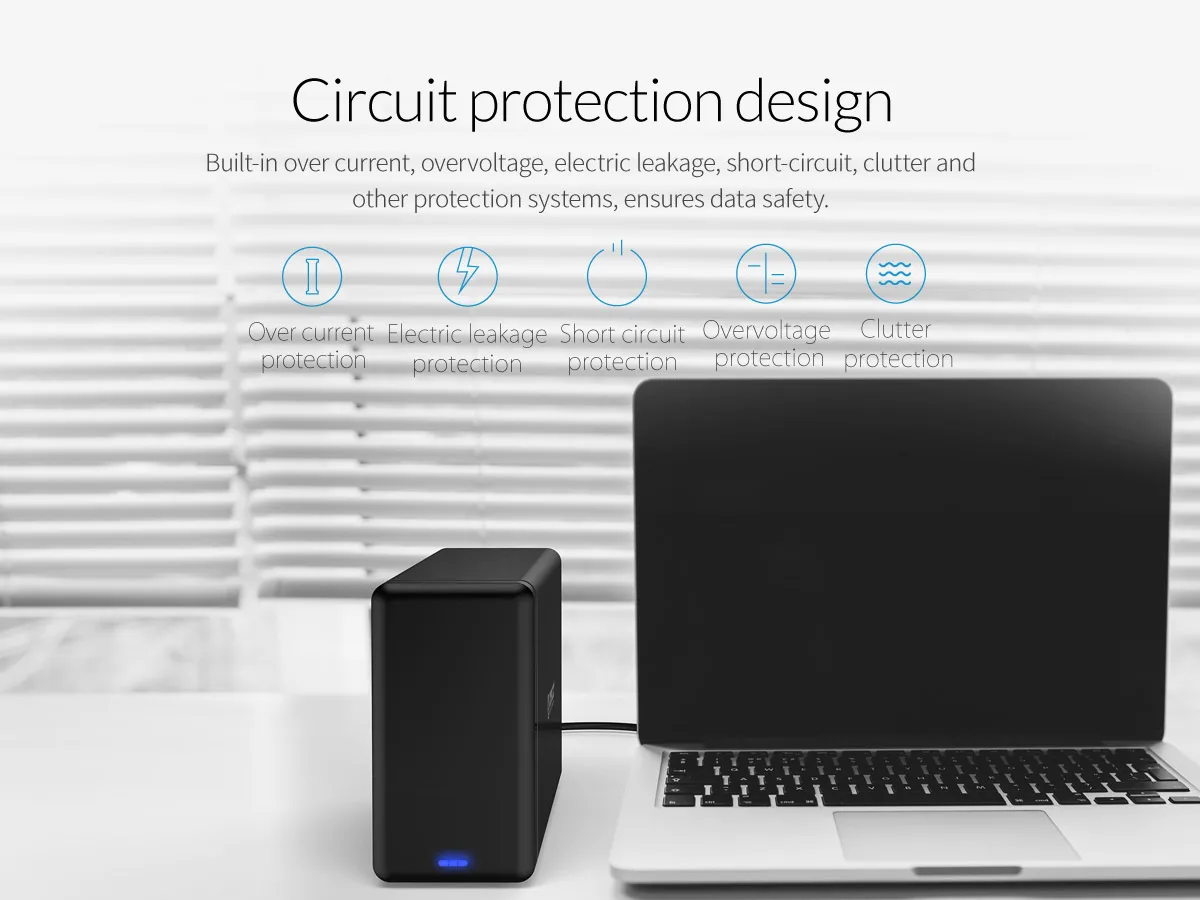 ORICO Raid 3,5 type-c Алюминиевый жесткий диск Внешний корпус USB3.1 для SATA3.0 HDD чехол с поддержкой 5 Гбит/с UASP 12V4A 20 ТБ