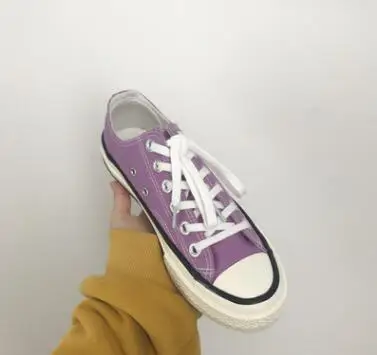 low top purple Парусиновая обувь; мужские кроссовки; Вулканизированная обувь; однотонная повседневная пара обуви на шнуровке; удобные мужские кроссовки на плоской подошве; Zapatillas - Цвет: low top purple