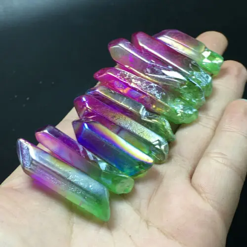 100g цвет Редкие радужные FLAME AURA кварцевый кристалл point образец жезла | Дом и сад