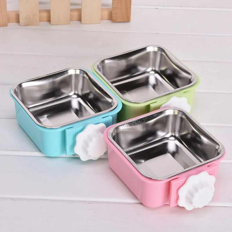 Pet Feeding Bowl for Dog Cat Hanging Fixed Stainless Steel Feeder Cage Removable Easy Cleaning Food Water Supply|Кормление собаки| |