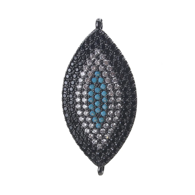 1pc 35*17mm Evil Eye Charms Micro Pave CZ Connectors Bracelet Pendant Jewelry Making Accessories Handmade Finding | Украшения и