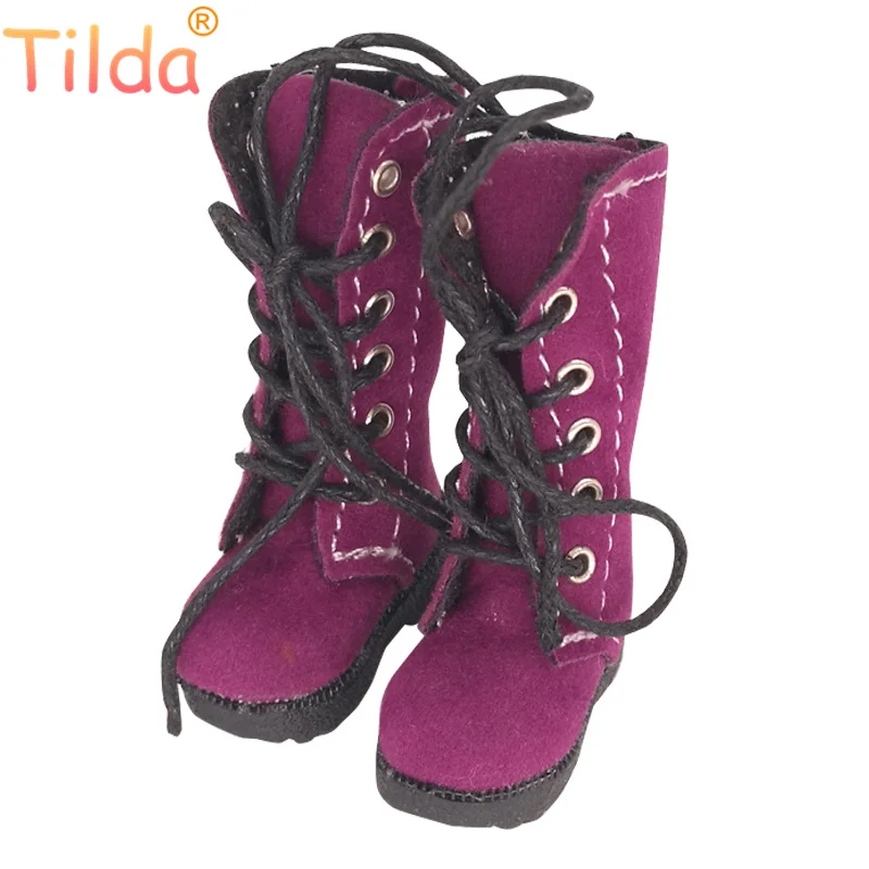 Tilda-Botas de mu&ntilde;eca Blythe de 3,2 cm, Mini zapatos de cuero para Blyth Azone BJD, zapatos de marionetas informales, accesorios, 1/8-5