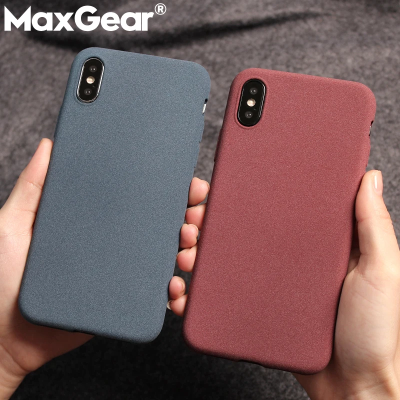 Матовый тонкий чехол MaxGear из ТПУ с песочной текстурой для iphone XS чехол для MAX XR матовый мягкий чехол s для iphone 6S 7 8 Plus X чехол для телефона